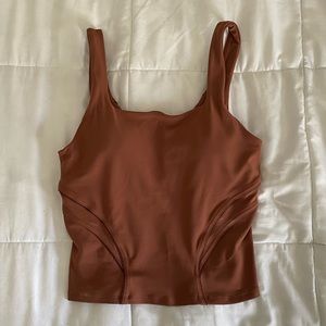 LuLuLemon Nulu and mesh-back shelf-bra Yoga tank in Ancient Copper